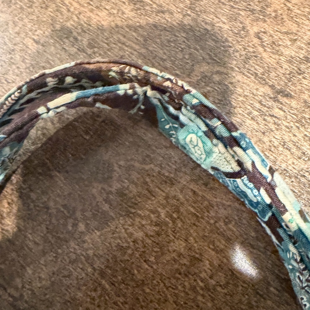 Vera Bradley Brown and Blue Floral Shoulder Bag - Picture 7 of 12